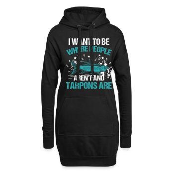 Pêche au tarpon Pêcheurs pêcheurs - Sweat-shirt à capuche long Femme - noir - Devant