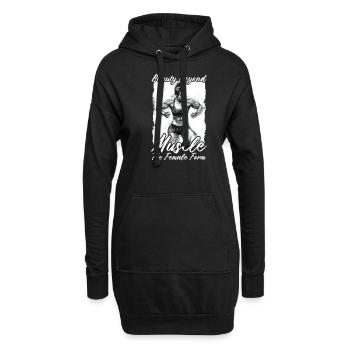 Weibliche Bodybuilderin Schönheit jenseits der Muskeln - Hoodie-Kleid - Schwarz - Vorne