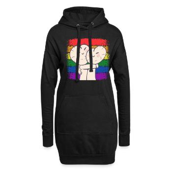 Anniversaire Naissancegay Naissance-gay Gay Gay - Sweat-shirt à capuche long Femme - noir - Devant