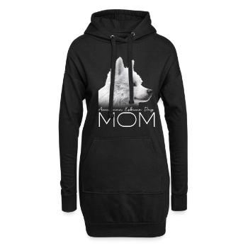 American Eskimo Dog Mama - Hoodie-Kleid - Schwarz - Vorne