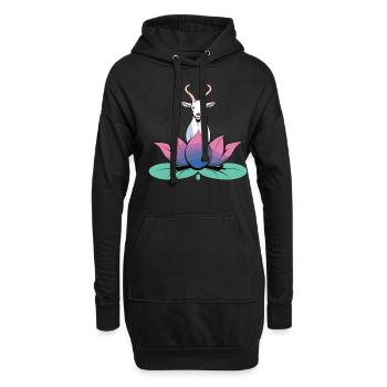Ziegen-yoga-meditation, Yoga-kurs, Yoga - Hoodie-Kleid - Schwarz - Vorne