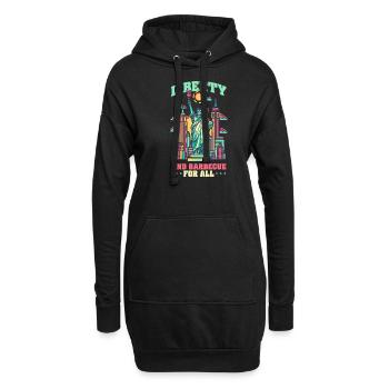 Patriotischer Chefkoch Freiheit und Barbecue für alle - Hoodie-Kleid - Schwarz - Vorne