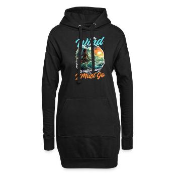 Windsurfen Windruf I Go - Hoodie-Kleid - Schwarz - Vorne