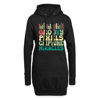 Chiptune Music Lover Groove zu den Bleeps und Bloo - Hoodie-Kleid - Schwarz - Vorne