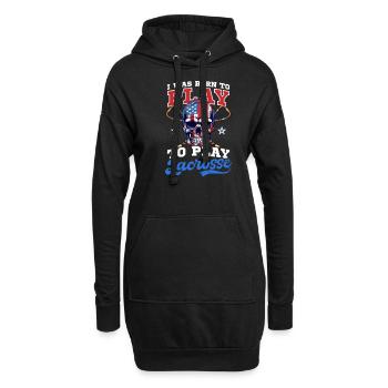 4. Juli Lacrosse Geboren, um Lacrosse zu spielen - Hoodie-Kleid - Schwarz - Vorne