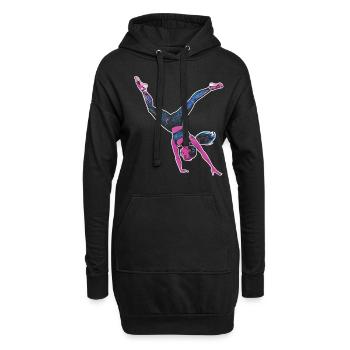 Cooler Radschlagen-turner - Hoodie-Kleid - Schwarz - Vorne