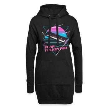 Cadeau clavier Keytar - Sweat-shirt à capuche long Femme - noir - Devant