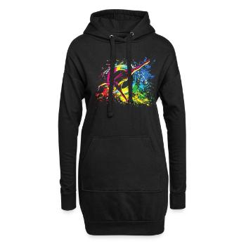 Cooler Radschlagen-turner - Hoodie-Kleid - Schwarz - Vorne