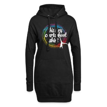 Cooler Radschlagen-turner - Hoodie-Kleid - Schwarz - Vorne