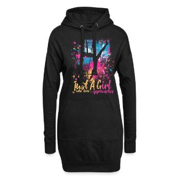 Cooler Radschlagen-turner - Hoodie-Kleid - Schwarz - Vorne