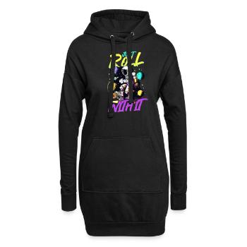 Roller Derby roule avec ça Astronaute - Sweat-shirt à capuche long Femme - noir - Devant