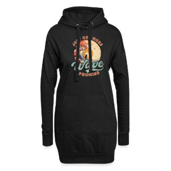 Surfer Nur noch eine Welle - Hoodie-Kleid - Schwarz - Vorne