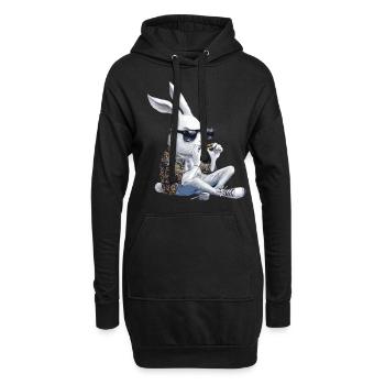 Harmonica Playing Gift - Hoodie Dress - black - Front
