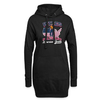 Fils patriotiques de monteur de lignes, poteaux et âmes américaines - Sweat-shirt à capuche long Femme - noir - Devant