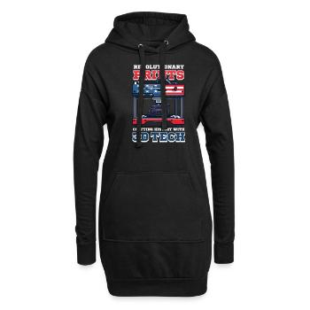 Patriotische 3D-Druck-Handwerksgeschichte mit 3D Tec - Hoodie-Kleid - Schwarz - Vorne