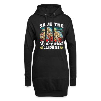 Rotwangen-schmuckschildkröten-liebhaber - Hoodie-Kleid - Schwarz - Vorne