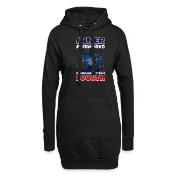 Patriotischer Buddhist entfacht Freude in diesem vierten - Hoodie-Kleid - Schwarz - Vorne