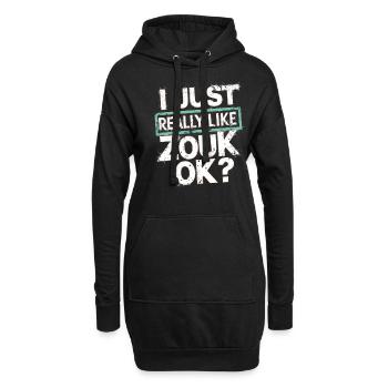 Cadeau de danse Zouk - Sweat-shirt à capuche long Femme - noir - Devant