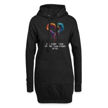 Les geeks adorent notre connexion : plus rapide que la fibre optique - Sweat-shirt à capuche long Femme - noir - Devant