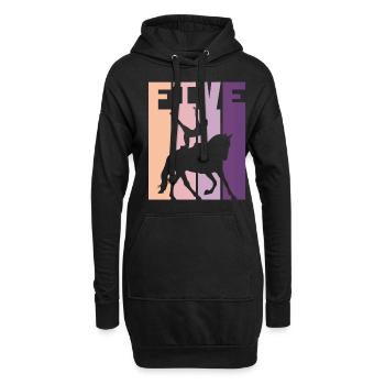 Liebt Pferd Voltigieren Geschenk - Hoodie-Kleid - Schwarz - Vorne