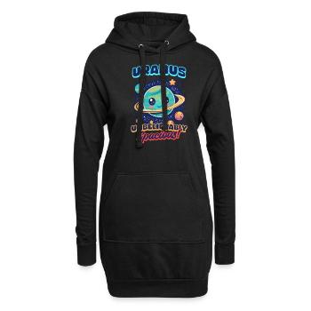 Uranus Uranus: Unglaublich geräumig! - Hoodie-Kleid - Schwarz - Vorne