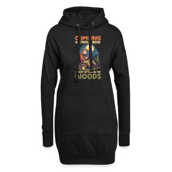 Lustiges Camping Camping ohne Bier im Holz sitzen - Hoodie-Kleid - Schwarz - Vorne