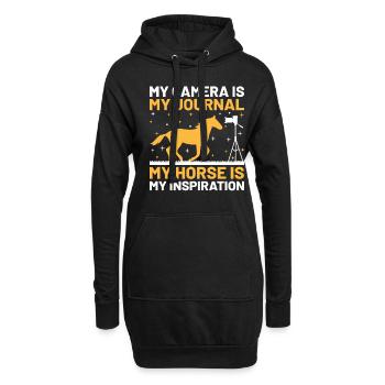 Pferdefotografie Reiten Pferde Hobby Ph - Hoodie-Kleid - Schwarz - Vorne