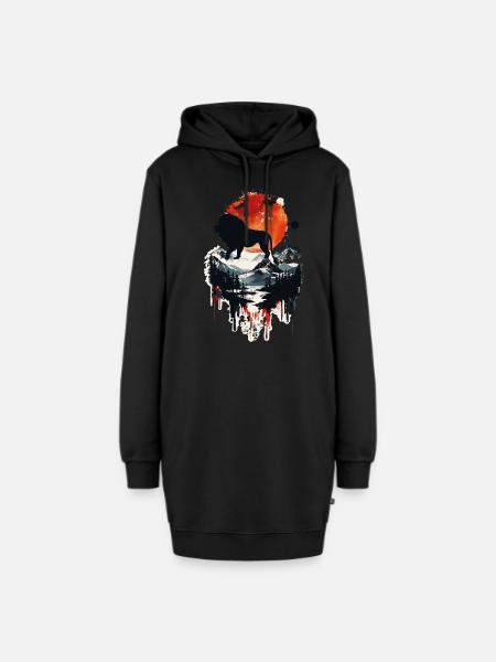 Löwe - Hoodie-Kleid - Schwarz