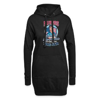 Patriotische Krankenschwestern: Heilung der Nation - Hoodie-Kleid - Schwarz - Vorne