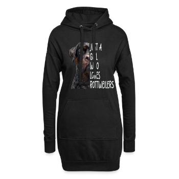 Cadeau Rottweiler Girl - Sweat-shirt à capuche long Femme - noir - Devant