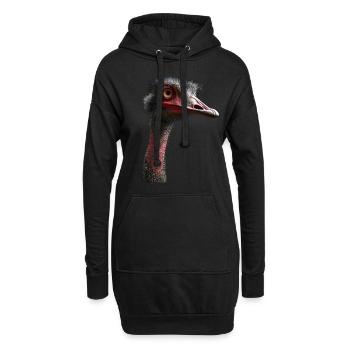 Autruche - Sweat-shirt à capuche long Femme - noir - Devant