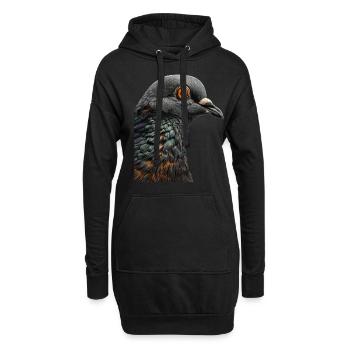 Taube - Hoodie-Kleid - Schwarz - Vorne