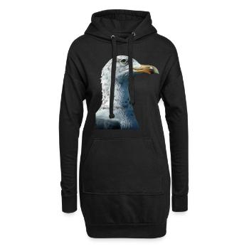 Mouette - Sweat-shirt à capuche long Femme - noir - Devant