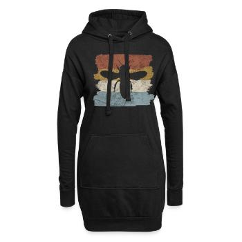 Hobby Beekeeper Retro Stripe Design - Hoodie-Kleid - Schwarz - Vorne