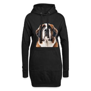 Saint-bernard - Sweat-shirt à capuche long Femme - noir - Devant