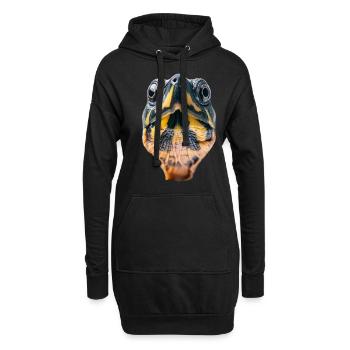 Schildkröte - Hoodie-Kleid - Schwarz - Vorne
