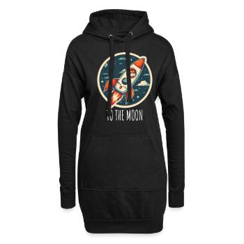 To The Moon Shiba Inu Rocket Crypto Currency - Hoodie Dress - black - Front