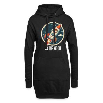 To The Moon Shiba Inu Rocket Crypto Monnaie - Sweat-shirt à capuche long Femme - noir - Devant