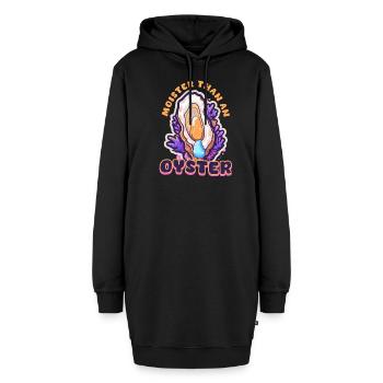 Auster feuchter als eine Auster - Hoodie-Kleid - Schwarz - Vorne