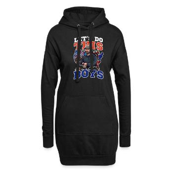 4. Juli Fußballtrainer Mach das Jungs - Hoodie-Kleid - Schwarz - Vorne