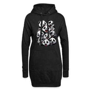 Panda - Hoodie-Kleid - Schwarz - Vorne