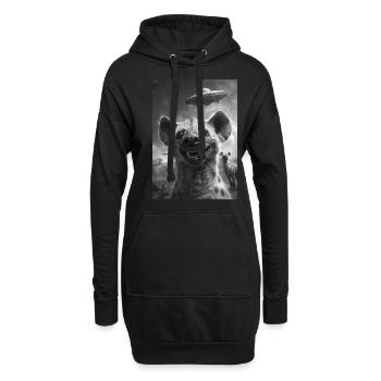 Hyène OVNI Selfie - Sweat-shirt à capuche long Femme - noir - Devant