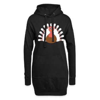 Quilles de bowling à la dinde Thanksgiving - Sweat-shirt à capuche long Femme - noir - Devant