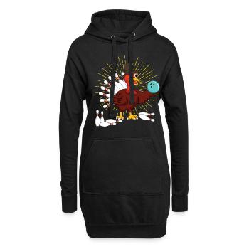 Truthahn Thanksgiving Truthahn Bowling - Hoodie-Kleid - Schwarz - Vorne