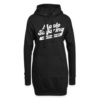 Érable à sucre Entaillage d’érable - Sweat-shirt à capuche long Femme - noir - Devant
