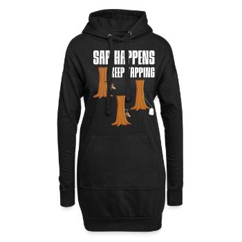 Saft passiert weiter Klopfen Ahornbaum Ahorn - Hoodie-Kleid - Schwarz - Vorne
