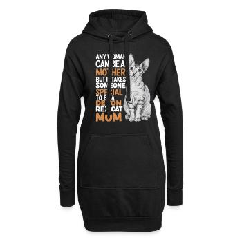 Katze Devon Rex Geschenk - Hoodie-Kleid - Schwarz - Vorne