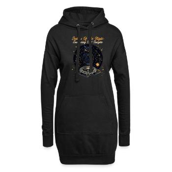Hibou spirituel Chercheurs de la Nuit - Sweat-shirt à capuche long Femme - noir - Devant