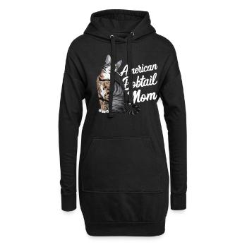 Katze American Bobtail Geschenk - Hoodie-Kleid - Schwarz - Vorne
