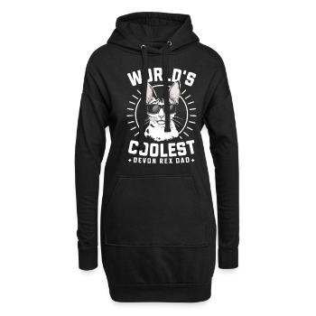 Katze Devon Rex Geschenk - Hoodie-Kleid - Schwarz - Vorne